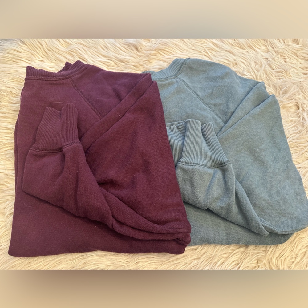 Aerie Womens Cardigans in Burgundy and Sky Blue